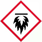 A red and black sign with a flameDescription automatically generated
