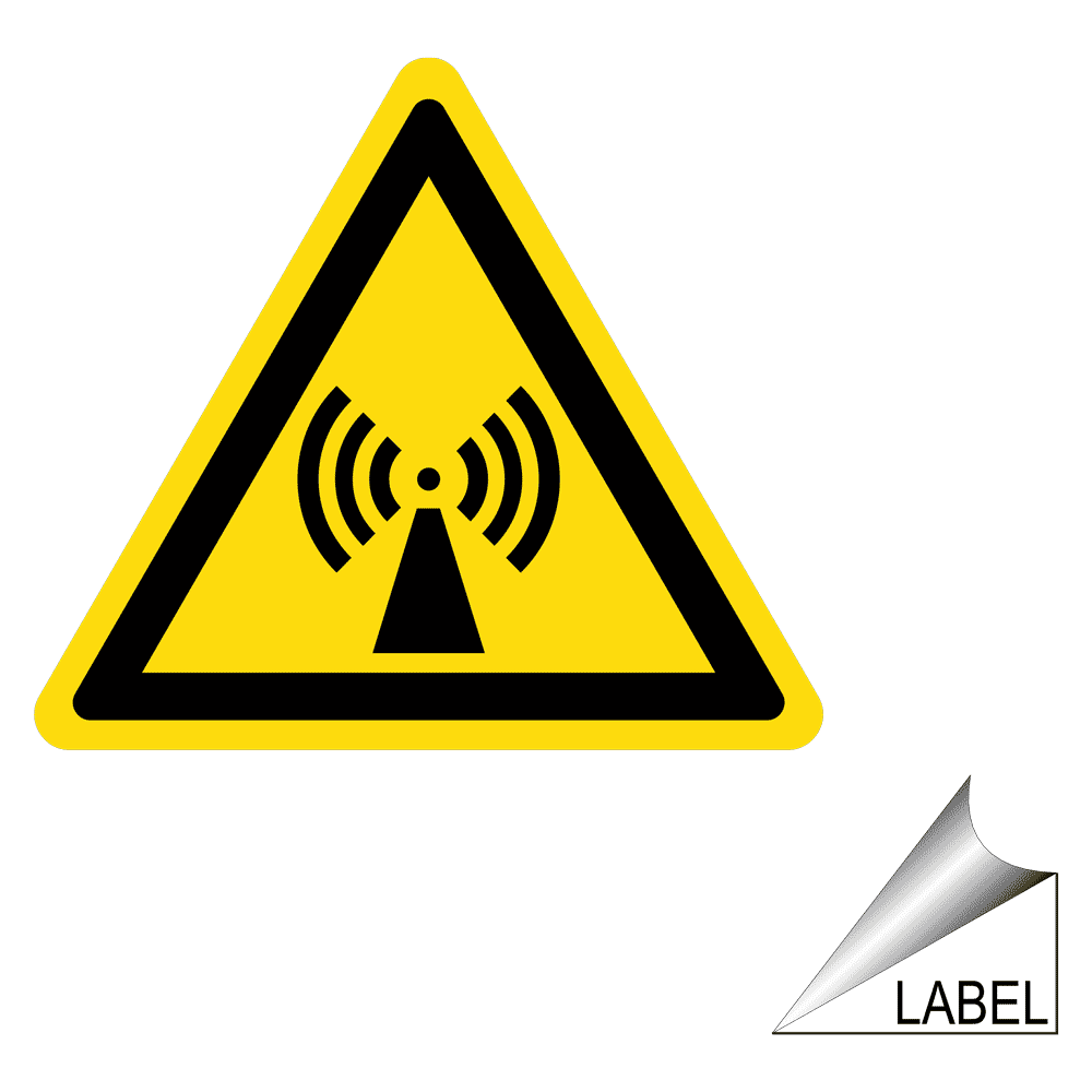 Radio Frequency Radiation Symbol Label LABEL-TRIANGLE-10-a