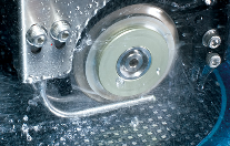 Close-up of a machine with water droplets